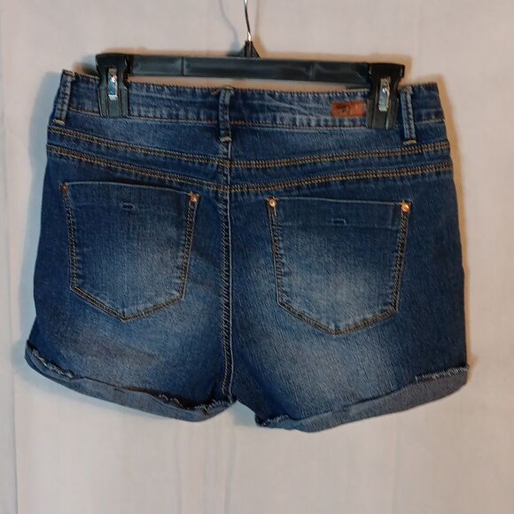 lei Distressed Stretch Blue Jean Shorts - Picture 2 of 5